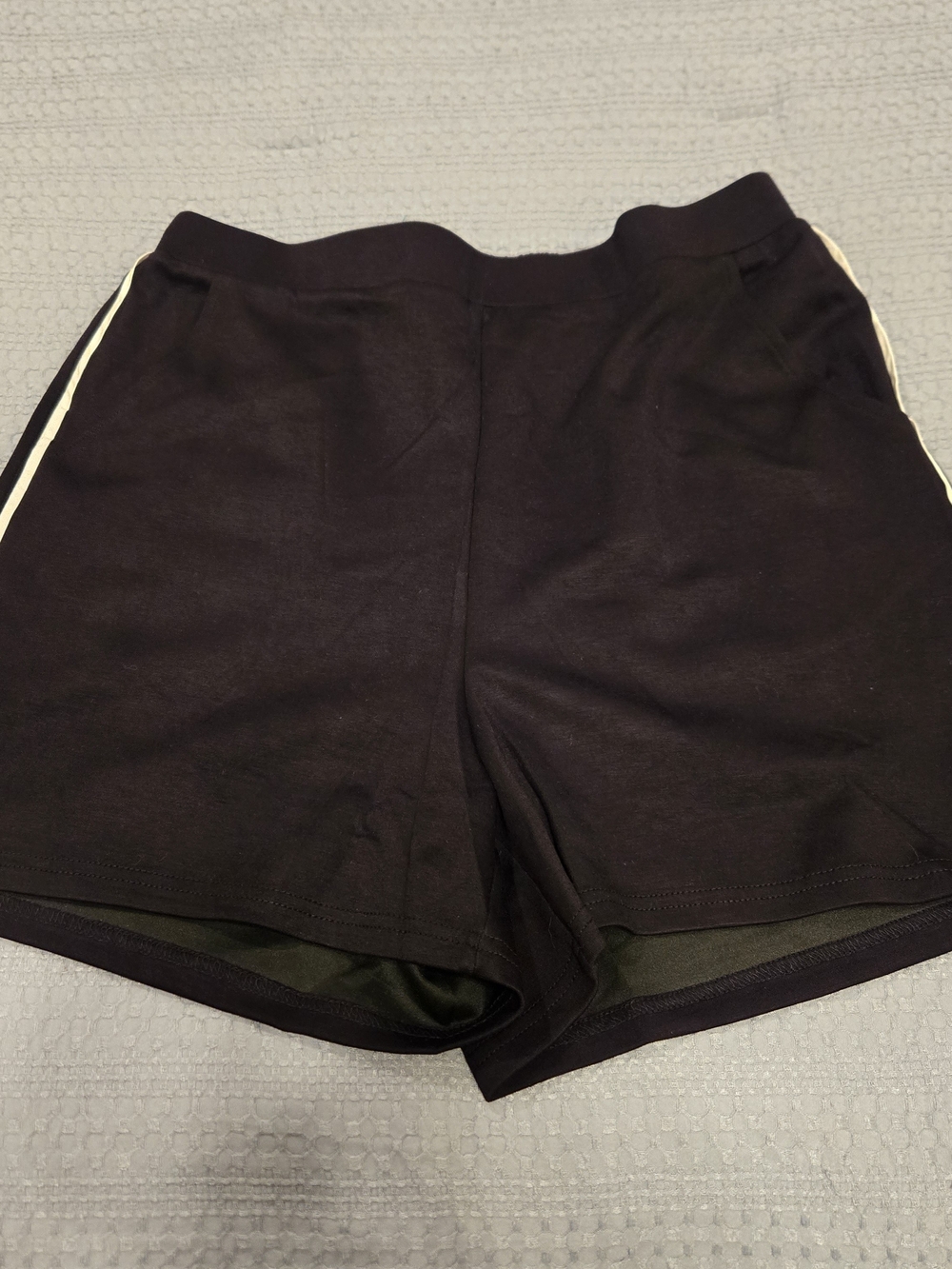 JODIFL Black Scuba Shorts with Side Stripe, NWT